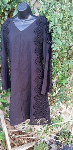 CHICO'S SIDE Lace Short Dress in‎  (😎 BLACK ) - Picture 3 of 4